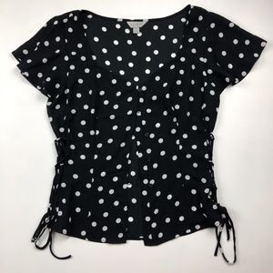 Belle + Sky Short Sleeve Lace Up Side Corset Top,… - image 1